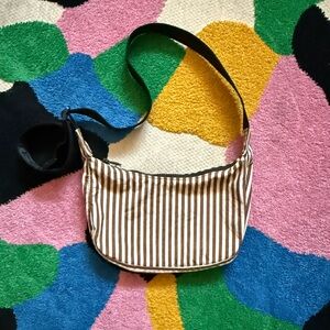 BAGGU Striped Crossbody Bag - Brown and White